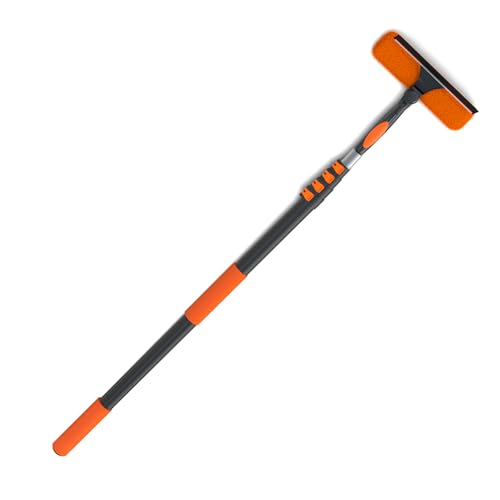 LAANPOLE 26FT Window Squeegee with 20FT Telescoping Extension Pole, 2-in-1 Home & Outdoor Cleaning Kit