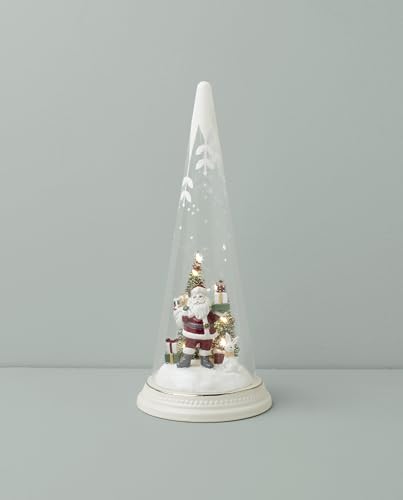 Lenox Merry & Magical Light-Up Santa Figurine - Porcelain Glass Encased 11.5in