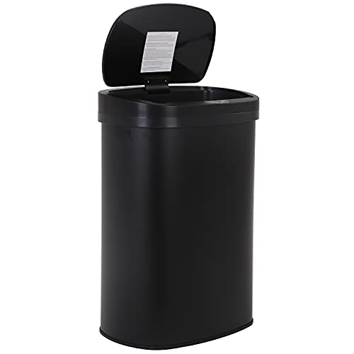 Automatic 13 Gallon Stainless Steel Trash Can with Lid - Touchless Sensor
