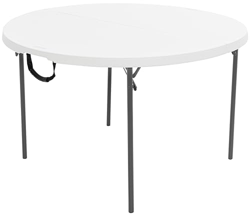 LIFETIME 4-Foot Fold-In-Half Round Commercial Table, White Granite