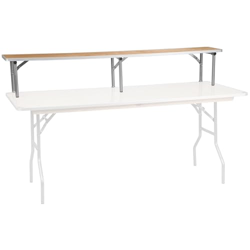 Wood Bar Top Riser with Silver Steel Legs for Catering & Events