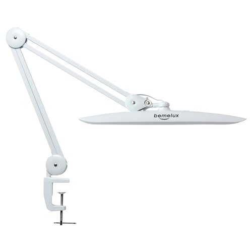20-Inch LED Desk Lamp with Clamp - 24W, 2200 Lumens, White - Non-CCT, Non-Protective