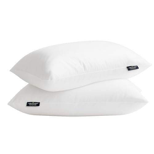 King Size Organic Cotton Cover Bed Pillows Set of 2 - All-Night Support & Breathable Comfort