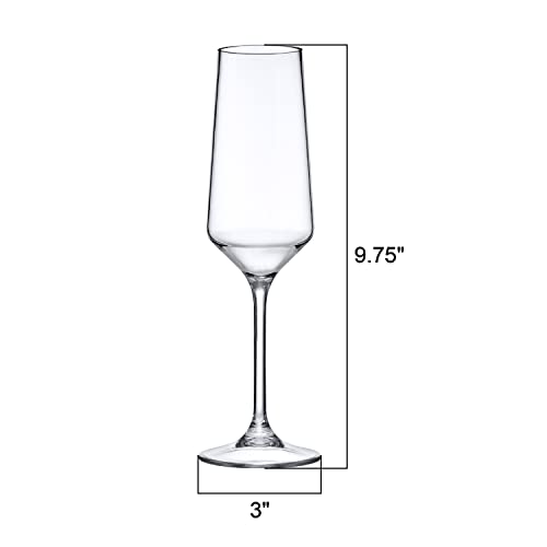 Stella 6-Pack Unbreakable Tritan Champagne Flutes - BPA-Free, Dishwasher Safe for Pool & Outdoor Parties