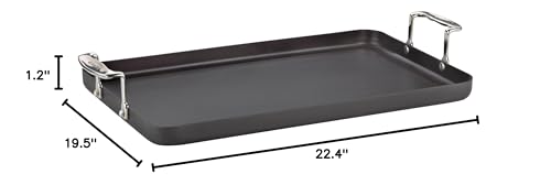 Double Burner Griddle - 13x20 Inch Nonstick Hard Anodized Cookware, New Listing