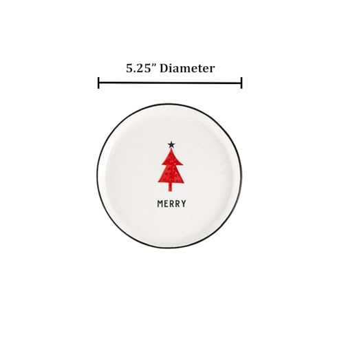 Santa Barbara Design Studio Holiday Appetizer Plates Set of 4 - Red Trees