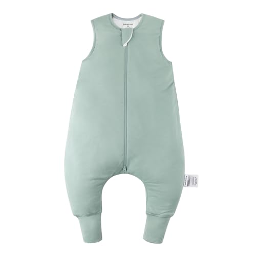 BubblePanda Toddler Sleep Sack with Feet M(1-2T) Sage - Bamboo Rayon, 1.0 Tog