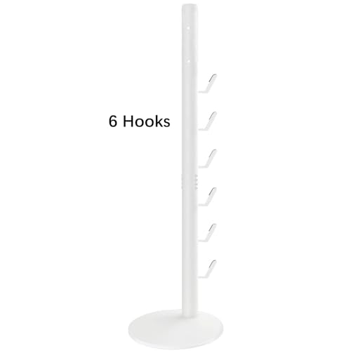 XIGOO Freestanding Vacuum Storage Stand with 6 Hooks, White - Compatible with V11 & V10 Models