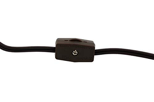 Creative Hobbies 6 ft Brown Replacement Clip-In Lamp Cord with On/Off Switch (E12 Socket) for Christmas Village Craft