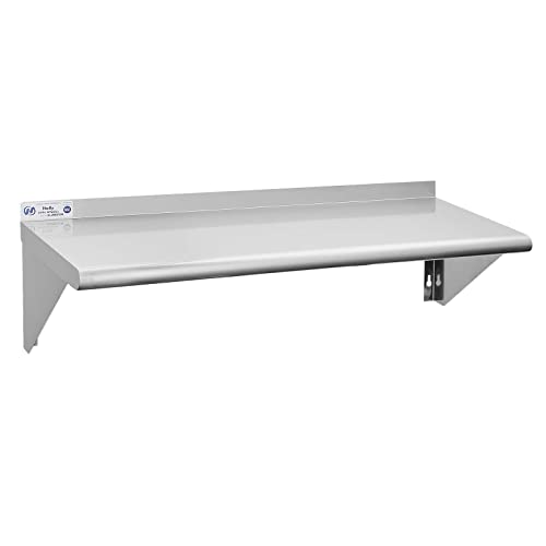 12x36 Stainless Steel Wall Mount Shelf - Commercial Kitchen Rack, NSF Certified, Heavy Duty