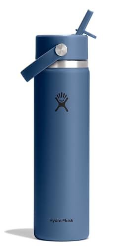 Hydro Flask 24 Oz Insulated Water Bottle with Wide Straw Lid - Harbor Blue