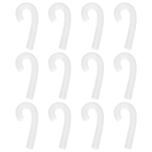Cabilock 12pcs Christmas Cane Crutch, White DIY Foam Cane Pendant, Christmas Tree Hanging Ornament for Xmas Party Favors Holiday Decoration