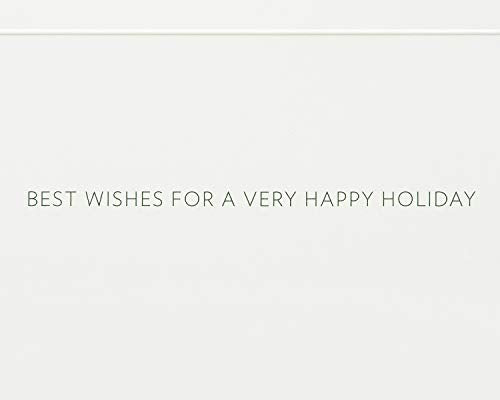 Papyrus Boxed Christmas Cards with Envelopes - Best Wishes, Forest Design, 16-Count