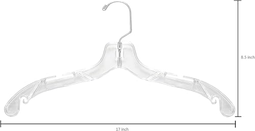 25 Pack Clear Plastic Shirt Hangers - Durable & Elegant Closet Organizers