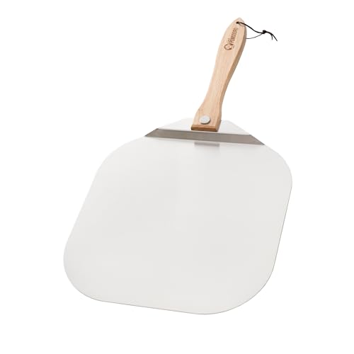 16 Inch Aluminum Pizza Peel with Foldable Wooden Handle - Commercial Baking Tool