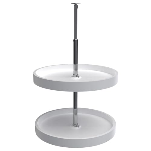 20-Inch White Full-Circle Corner Lazy Susan for Wall Cabinets - Dual Tier
