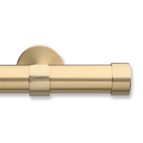 MODE Cambria Brushed Gold Luxury Curtain Rod - 7 ft, Fixed Length