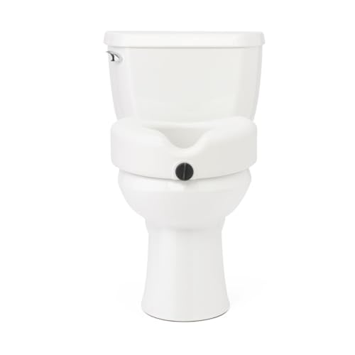 Elevated Toilet Seat Riser 5 Inch Support Capacity 350 lb White - Medline