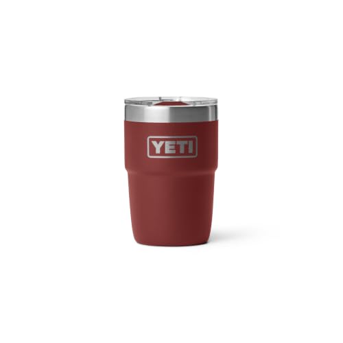 YETI Rambler 8 oz Insulated Coffee Mug with Lid - Stag Red, Double-Wall Vacuum, Dishwasher Safe
