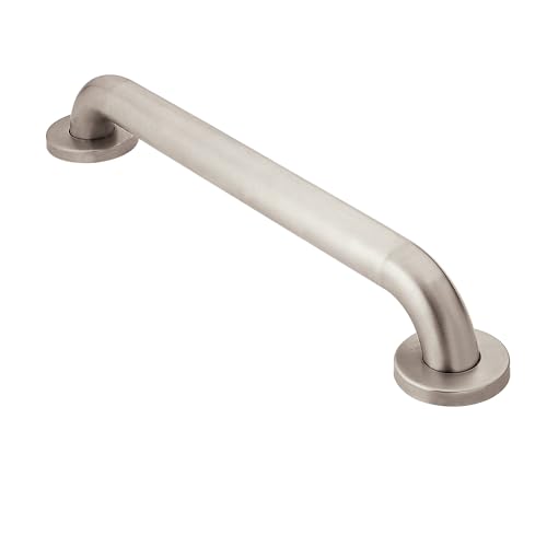 18 Inch Stainless Steel Handicap Grab Bar - Peened Finish, Slip Resistant, Elderly Safety