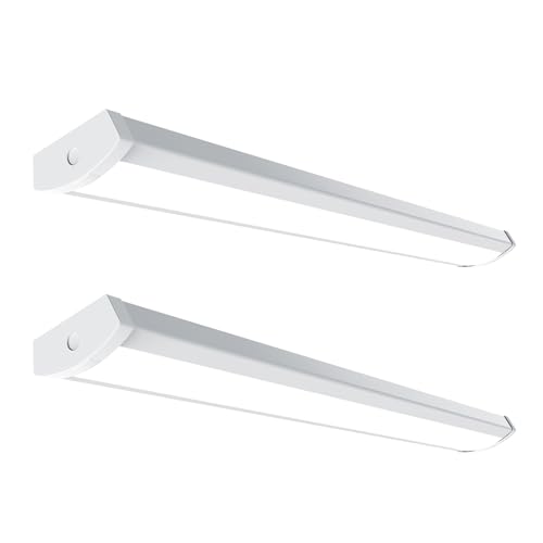 2 Pack Hyperlite 4ft LED Wraparound Shop Lights 60W 6600LM Neutral White 4000K