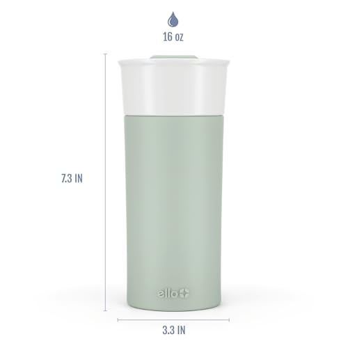 Ello Ogden 16oz Ceramic Travel Mug with Splash-Resistant Slider Lid and Protective Silicone Sleeve, Perfect for Coffee or Tea, BPA-Free, Dishwasher Safe