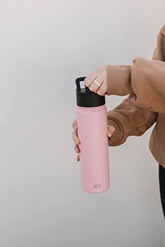 Simple Modern Water Bottle with Straw Lid Vacuum Insulated Stainless Steel Metal Cup Bottles | Reusable Leak Proof BPA-Free Flask for Gym Sports | Summit Collection | 22oz, Raspberry Vibes