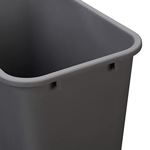 Grey 10 Gallon Commercial Office Wastebasket - 2 Pack