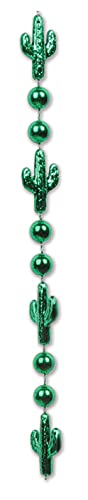 Beistle 24-Pack Cactus Beads Necklace Party Favors 33" Green Plastic