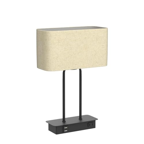 BesLowe 16’’ Cream Bedside Nightstand Table Lamp with Touch Control & LED Bulb