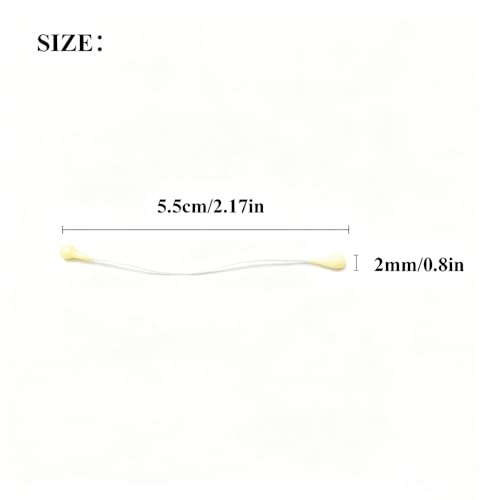 Light Yellow 3mm Pearl Double Heads Flower Stamens 300Pcs for DIY Flowers - 3X55mm