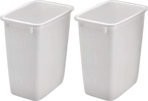 Rubbermaid 36QT Plastic Wastebasket - White Open Trash Can for Home & Office