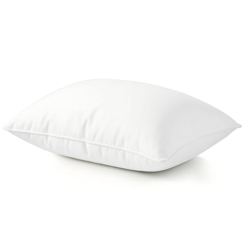 King Size Goose Feather & Down Pillow with Cotton Cover - 1 Pack, Classic White