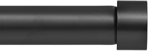 Ivilon Extendable Curtain Rod for Windows 120-240 Inch Black 1-Inch Diameter