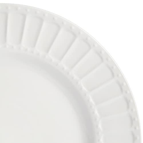 White Embossed Porcelain Dinnerware Set for 8 - 40 Pieces