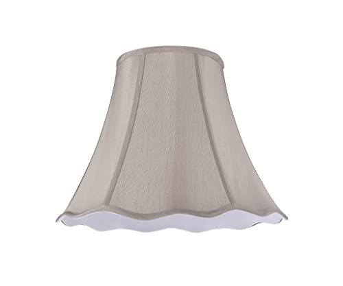Aspen Creative 34008A Transitional Scallop Bell Shape Spider Construction Lamp Shade in Taupe, 12" wide (6" x 12" x 9 1/2")