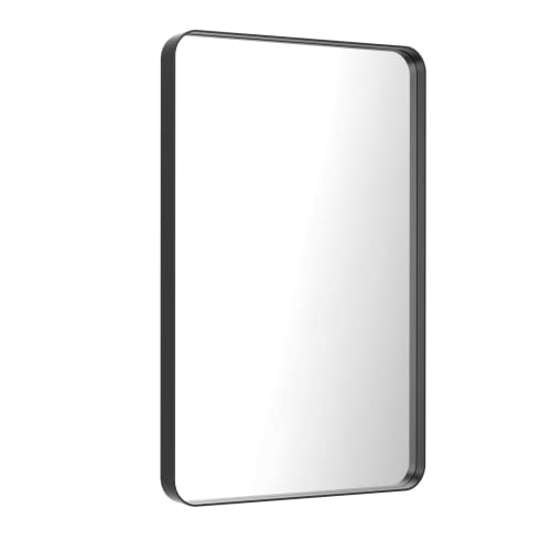 LOAAO 24X36 Inch Black Bathroom Mirror Metal Framed