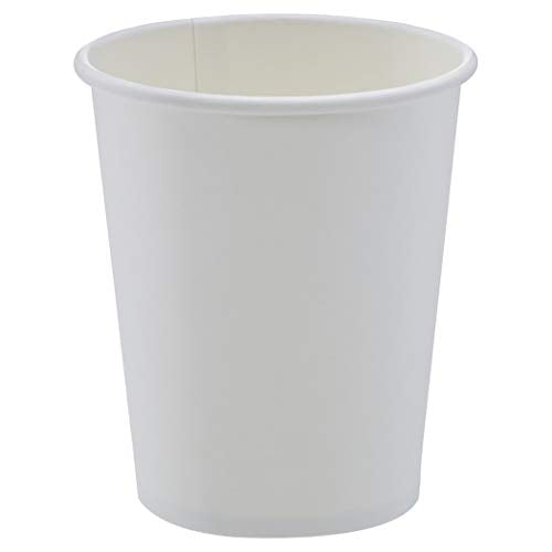 8 Oz Disposable Compostable Paper Coffee Cups - White, Leak-Proof, 1000 Pack