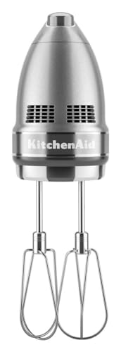 KitchenAid 9 Speed Hand Mixer - Contour Silver with Accessories