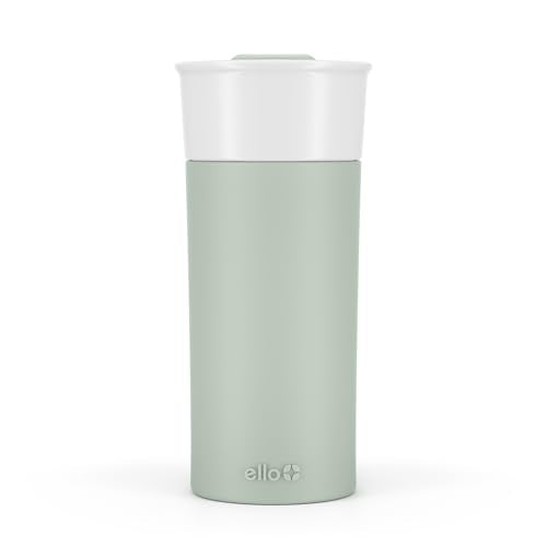Ello Ogden 16oz Ceramic Travel Mug with Splash-Resistant Slider Lid and Protective Silicone Sleeve, Perfect for Coffee or Tea, BPA-Free, Dishwasher Safe