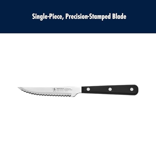 Henckels 8-Piece Razor-Sharp Steak Knife Set with Black Handles, 4.5 Inch