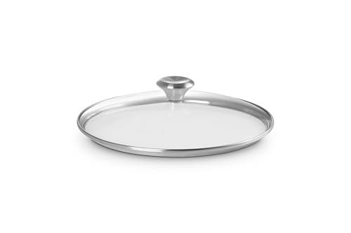 Le Creuset 11 Inch Glass Lid with Stainless Steel Knob for Cookware - Transparent