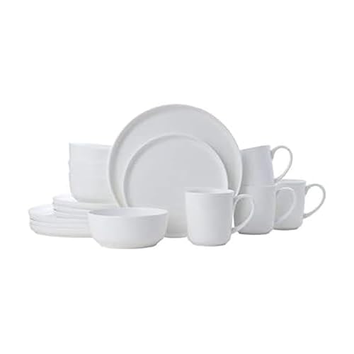 Mikasa Samantha 16-Piece Chip-Resistant Dinnerware Set for 4, White Bone China