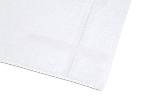 Gold Textiles 12 Pack White Cotton Blend Bath Mats 20x30 Inches - Hotel Quality