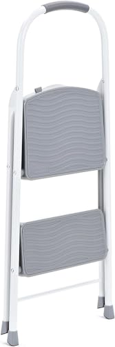 Rubbermaid 2-Step Steel Step Stool Ladder with Hand Grip, ANSI Type 2