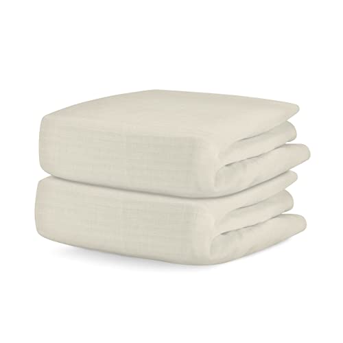 Newton Baby Organic Cotton Fitted Crib Sheet 2-Pack Oatmeal - Single-Layer, All-Around Elastic
