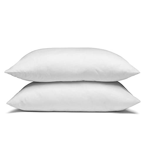 Queen Size Medium Support Hypoallergenic Pillow Set - 2 Pillows, Cotton Shell