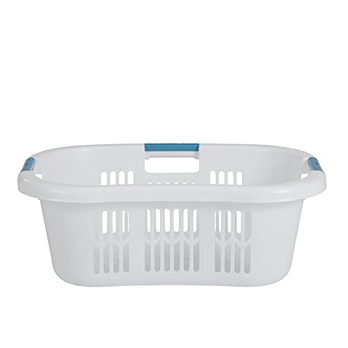 XL Hip-Hugger Laundry Basket - 2.1 Bushel White with 3 Handles - Rubbermaid Variation