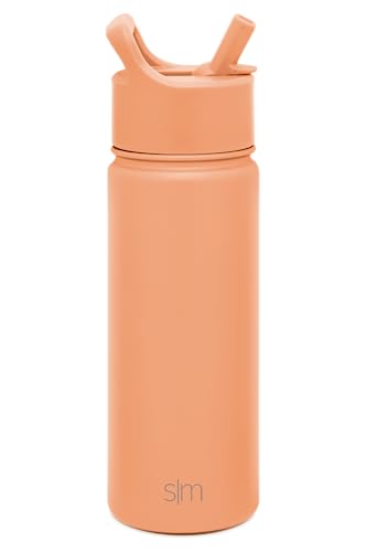 Simple Modern Water Bottle with Straw Lid Vacuum Insulated Stainless Steel Metal Cup Bottles | Reusable Leak Proof BPA-Free Flask for Gym Sports | Summit Collection | 22oz, Raspberry Vibes
