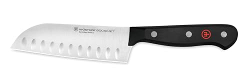 Wüsthof Gourmet 5-Inch Hollow Edge Santoku Knife - Black Handle